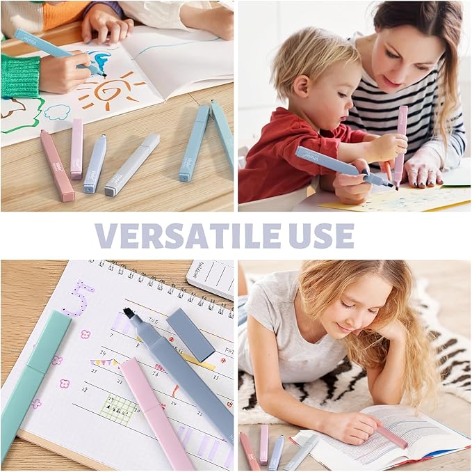 Vitoler Pastel Highlighters,8pcs Cute Highlighters with Chisel Tip,No Bleed Bible Highlighter,Multicolor High lighters for School Supplies