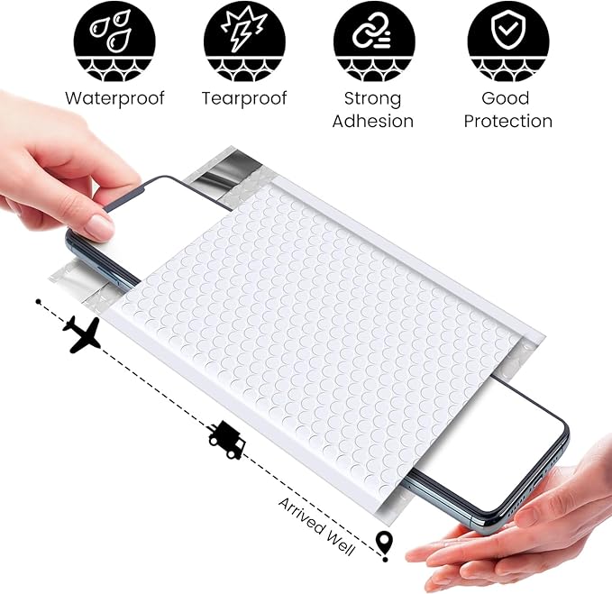 Fuxury 500 Pack White Bubble Mailers 6x10 Inch, Small Bubble Shipping Envelopes#0 Thick Bubble Padded Mailer Strong Adhesion Padded Envelopes for Mailing Jewelry,Makeup