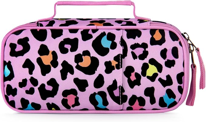 Choco Mocha Cheetah Pencil Case for Girls, Soft Pencil Case Kids Pencils Pouch for Kindergarten Girls, Pink