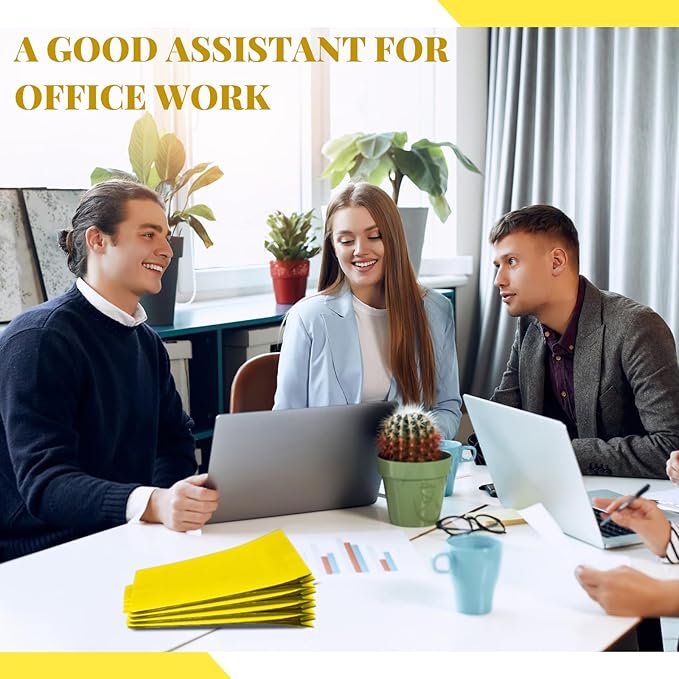 Skyygemm 48 Pcs Classification Folders Letter Size, 1 Divider Pressboard File Folder with Fasteners, Expanding File Organizer Bulk for Teachers, Clergy, Office, Church, Christmas Donations (Yellow)