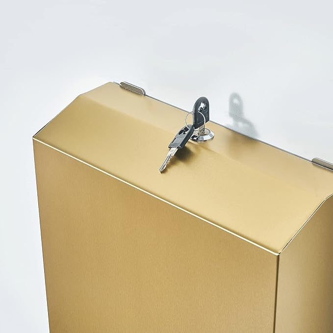 Paper Towel Dispenser Wall Mount Commercial c-fold/Multi-fold/Tri-fold, Touchless Hand Towel Dispenser with Lock(Gold)