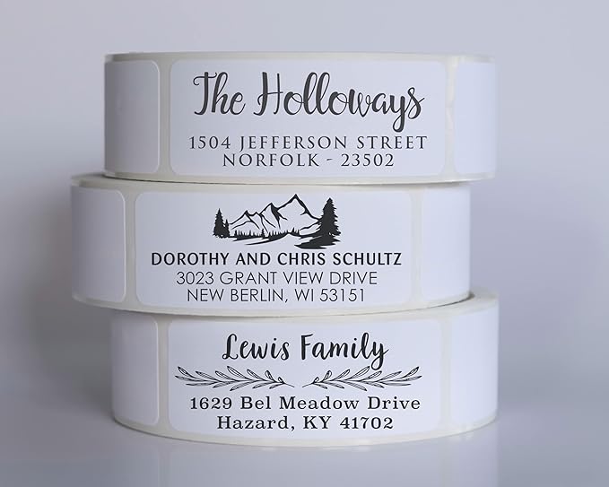 Address Stickers Custom Return Address Labels Roll White Self Adhesive Personalized ActuallyCustom17