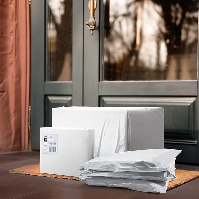 Metronic Poly Mailers 12x15.5 200 Pack White, Medium Size Shipping Bags for Clothing, Strong Self-Seal Mailers Poly Bags Shipping Envelopes, Thick Mailing Bags Package Bags for Small Business in Bulk