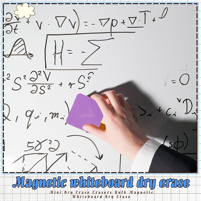 TaoBary 96 Pack Mini Dry Erase Erasers Bulk Magnetic Whiteboard Dry Erasers Classroom Supplies Whiteboard Chalkboard Cleaner for Teacher School Office, 1.97 x 1.97 Inch (Macaron Color)