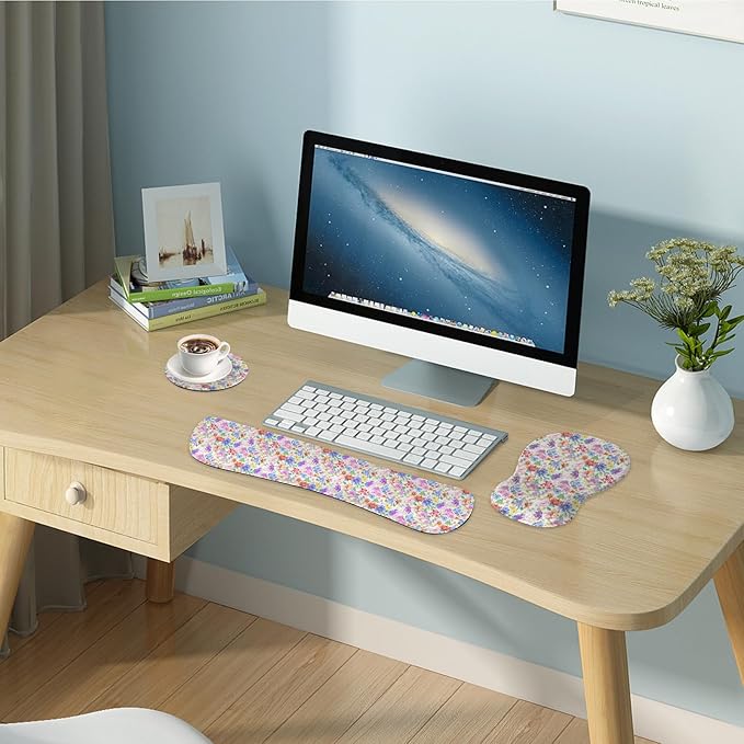 Keyboard Wrist Rest Pad and Mouse Wrist Rest Support Gaming Mouse Pad Ergonomic Gel Memory Foam Set for Computer, Laptop, Office, Pain Relief, Comfortably Typing (KM-38)