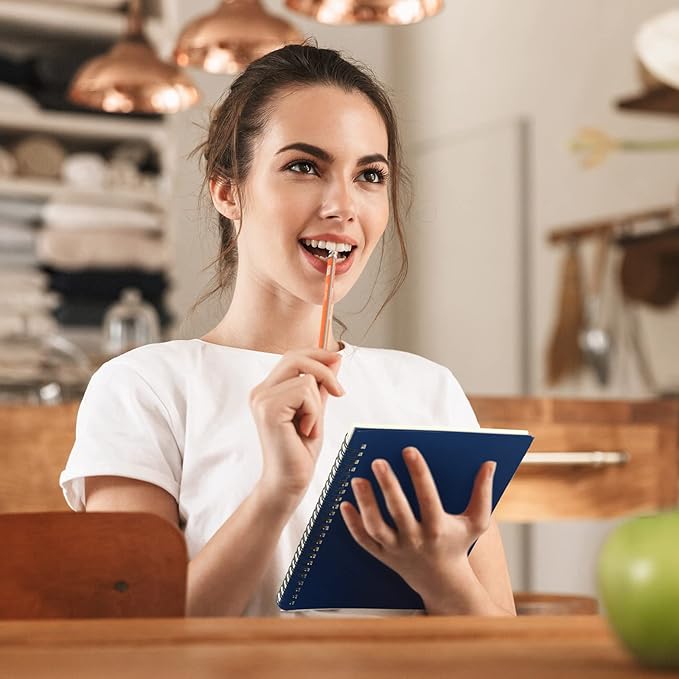 Yahenda 54 Pcs Spiral Notebook Bulk A5 Journal Lined 8.3'' x 5.5'' Writing Composition Paper Small Notepad Subject Notebook for Students Office Business Back to School Supplies (Deep Blue)