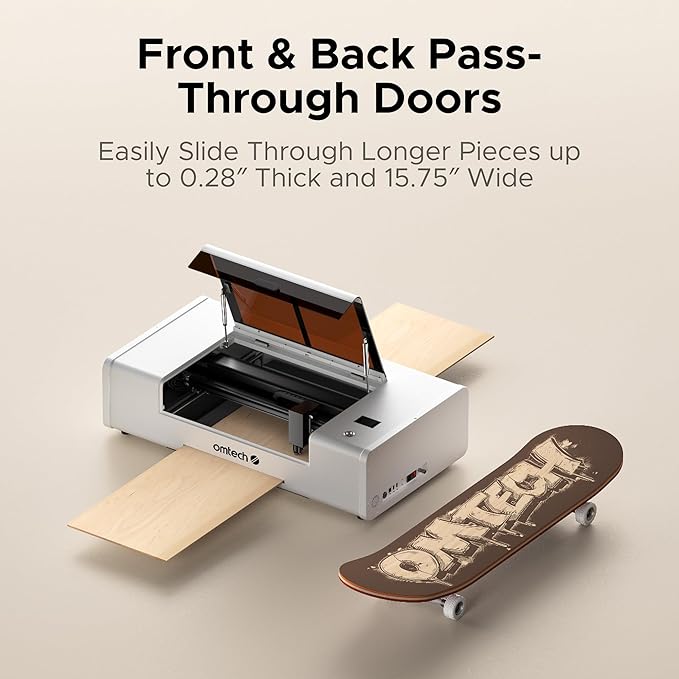 OMTech 55W Polar Lite, Desktop CO2 Laser Engraver and Cutter, 20"x12" Compact Laser Engraving Machine with Built-in Exhaust Fans & 0.5gal Water Tank, Laser Cutting Machine for Wood Acrylic Glass More
