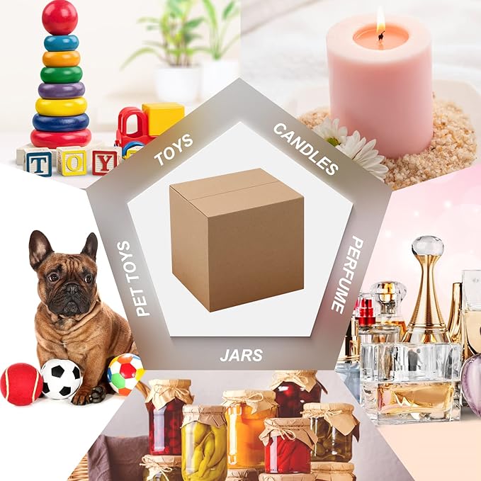 CRUGLA 40 Packs Shipping Boxes 6x6x6, Corrugated Cardboard Brown Mailing Box Bulk for Packing