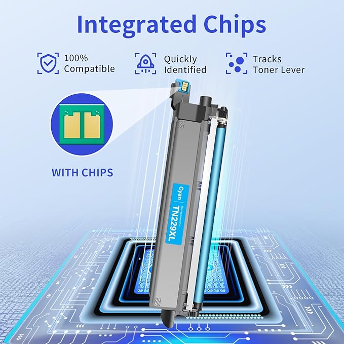 myCartridge Compatible Toner Cartridge Replacement for Brother TN229XL TN-229XL TN229 Toner Use for HL-L3280CDW MFC-L3780CDW MFC-L3720CDW HL-L3220CDW Printer,TN-229XLBK/C/M/Y with Chip 4-Pack