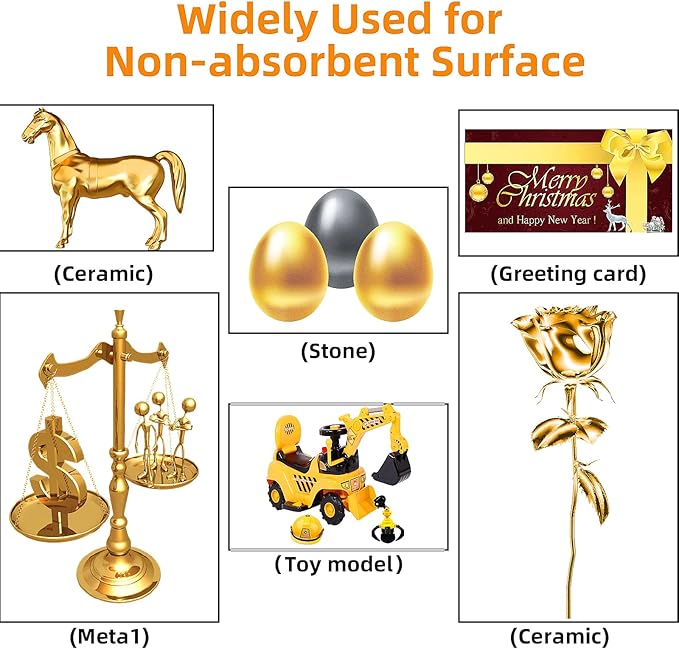 3Pcs Gold Liquid Mirror Chrome Markers, Permanent Reflective Metallic Gold Paint Pen, High Gloss Car DIY Model Painting, Touch Up Repair Kit for Plastic Metal Glass Fabric Ceremic Resins