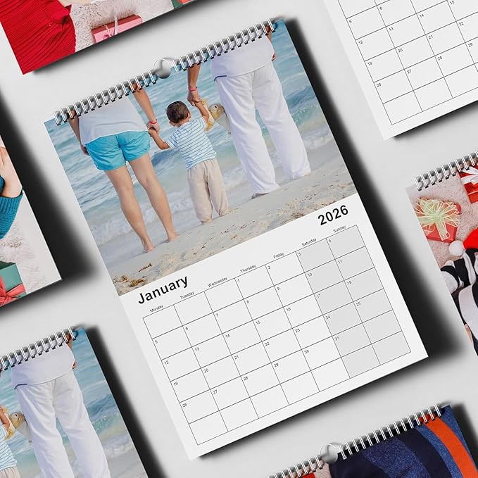 Custom Calendar 2026 for Home & Office - Print Your 13 Memories,Make Your Own Personalized Calendar Customized Christmas Gift &use your photo (Wall Calendar 8.27"×11.69", 1 Pack)