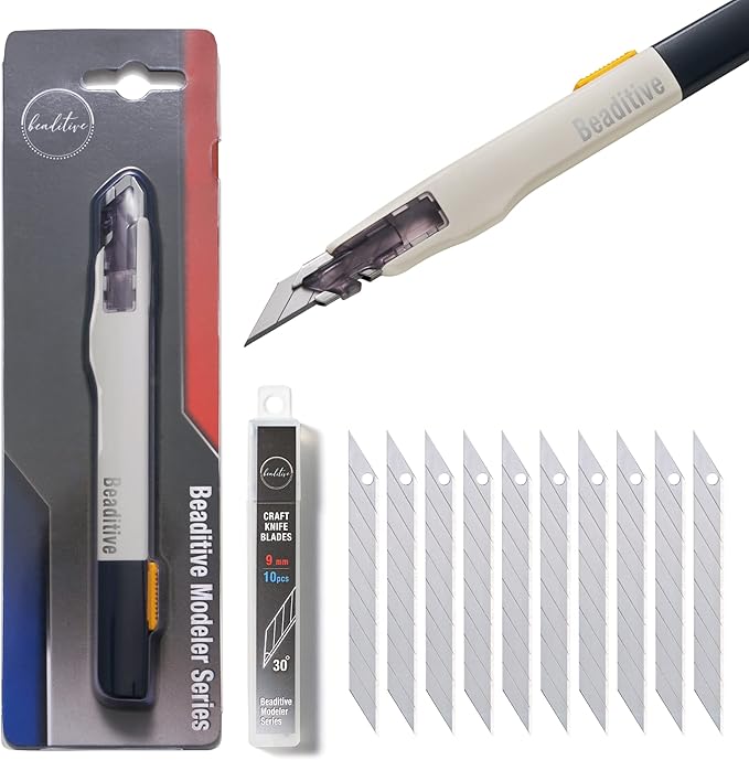 Beaditive High Precision Detail Craft Knife with 10 Blades - 30 Degree Blade Utility Knife - Art, Craft, Model Making