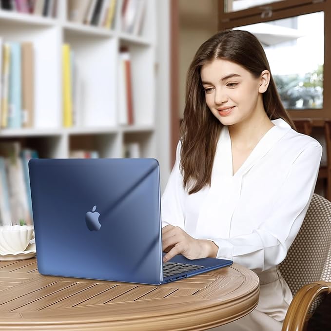 MOSISO Compatible with MacBook Air 13 inch Case 2025 2024 2023 2022 M4 A3240 M3 A3113 M2 A2681, Plastic Hard Shell&Keyboard Cover&Screen Film&Type C for MacBook Air 13.6 inch Case, Crystal Midnight