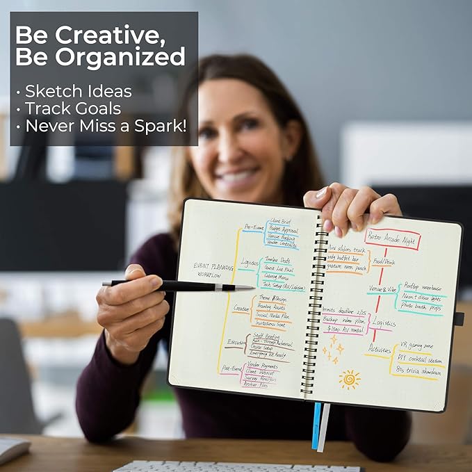 Planner 2026 Daily Weekly and Monthly,8.5"x6.5",12 Months Spiral Bound Calendar Agenda with Self-adhesive Pen Holder,2026 Appointment Book with Vegan Leather Soft Cover,Black