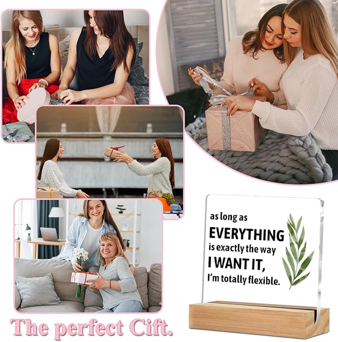 Office Decor Funny Acrylic Sign with Wood Stand, Funny Office Gifts Bedroom Office Living Room Desk Cubicle Table Shelf Decor, Office Gift for Women Men Girls Coworker Friends Boss Manager