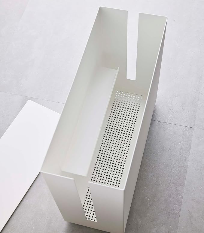 Yamazaki Home Rolling Cable Management Cord Power Strip/Surge Protector Storage Organizer for office or Bedroom Steel One Size White