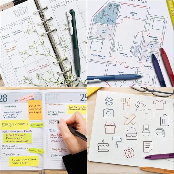 MyLifeUNIT Retractable Gel Pens, Quick Dry Ink Vintage Colors Pens for Journaling, Medium Point (0.5 mm), 10 Assorted Colors