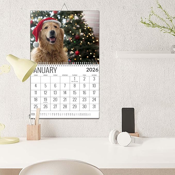 Custom Calendar 2026 Christmas New Year Gift Personalized Photo Pictures Printing Customized Photos Calendar for Wall Desk Office Home Family Anniversary