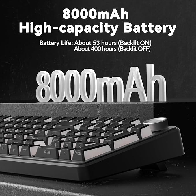 AULA F99 Pro Wireless Mechanical Keyboard-Silent Version,BT5.0/2.4GHz/USB-C Hot Swappable Custom Keyboard,Gasket Structure,Pre-lubed Linear Switches RGB Backlit Computer Gaming Keyboards,Black