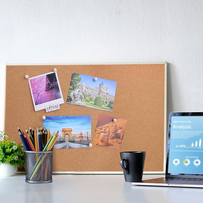 Yalis Wood Push Pins 120 Pcs,Decorative Wooden Thumb Tacks for Corkboard and Bulletin Board (120 pcs Map Tacks)