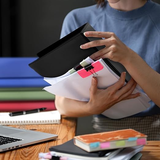 Samsill 0.5 Inch 3 Ring Binders, Made in USA, Economy Round Ring, Clear View Cover, 100 Sheet Capacity - for School, Home, Office - Black, 4 Pack