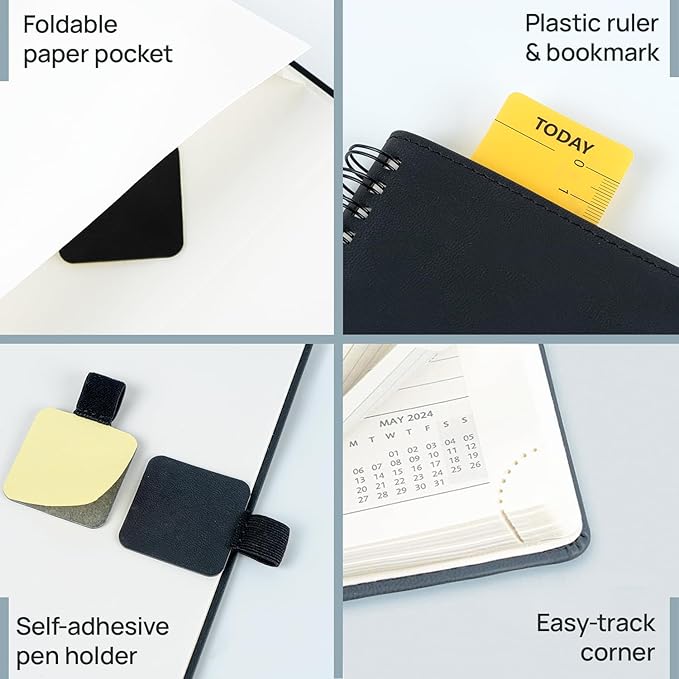 POPRUN 2026 Planner (Large - 8.5" x 10.5") with Hourly Schedule, Vertical Layout - 2026 Weekly Calendar (Jan. 2026 - Dec.2026) for Time Management, Monthly Tabs, Spiral Bound, Soft Cover - Green