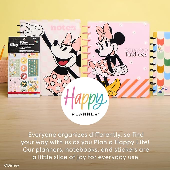 Happy Planner Disney Sticker Set for Planners, Calendars, and Journals, Easy-Peel Stickers, Scrapbook Accessories, Current Classroom, 30 Sheets, 617 Stickers Total