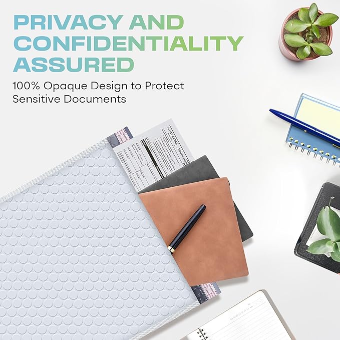 White Large Poly Bubble Mailers 9.5x14.5 inch #4 | Self Seal Padded Envelopes Cushioned Bubble Mailer | Usable Size 9.5x13.5 | WaterProof | Lightweight mailing Shipping Bags | 200 Pack Bulk | USA Made