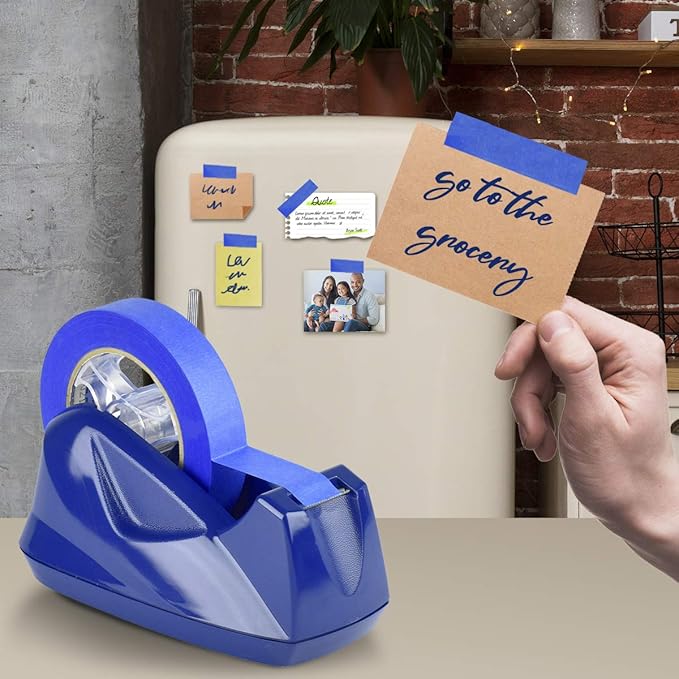 Acrimet Premium Desktop Tape Dispenser Jumbo, Plastic, Non-Skid Base (Heavy Duty) (Deep Blue Color)