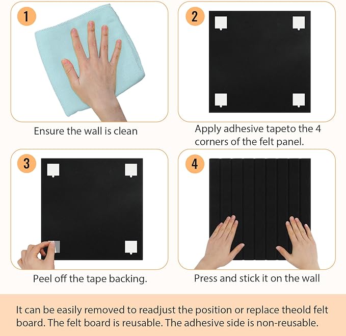 Smarpau Large Cork Board 48"X36", 12 Pack Felt Bulletin Boards, Corkboard Pin Board with 50 Removable Adhesive Tabs 35 Pushpins, Cork Wall Tiles for Office Home Classroom