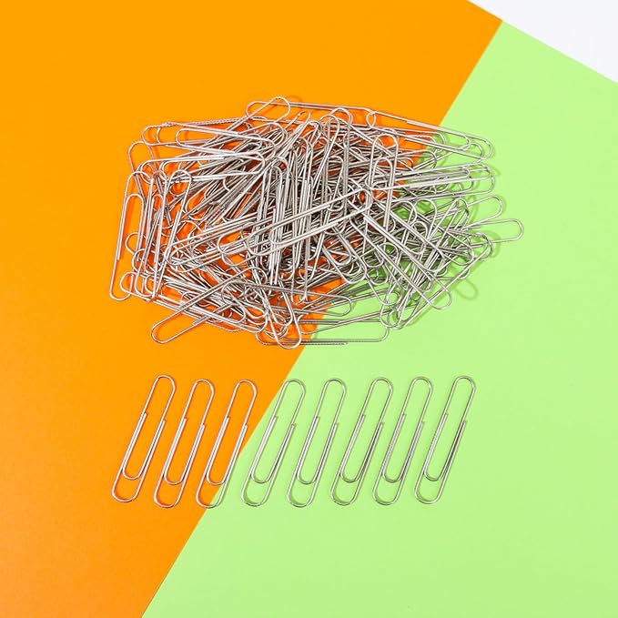 Jumbo Paper Clips,Qimailer Paper Clips - 1000 Pieces (10 Boxes of 100 Each) - Silver Standard Size 2.0IN - Office & School