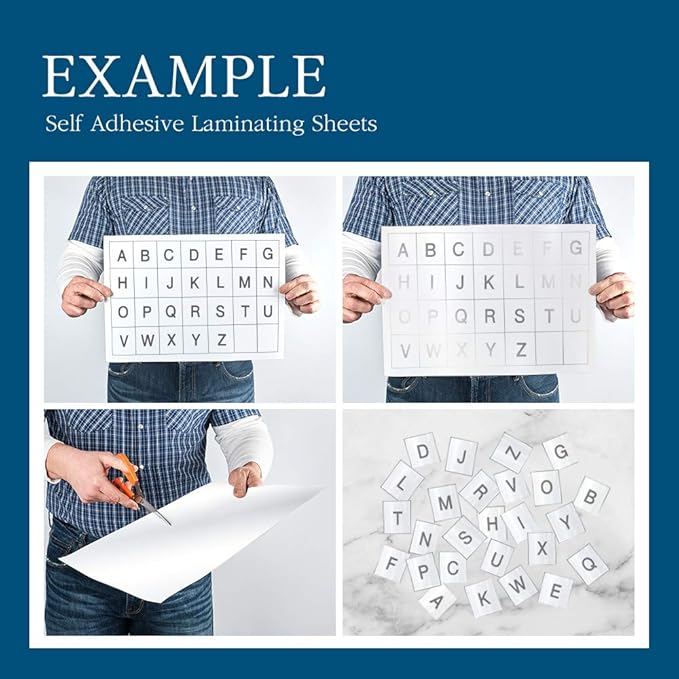Self Stick Laminating Sheets 8.7 x 12.2 Inches, 4mil, Pack of 20, No Heat, No Machine, Peel and Stick Laminating Sheets, Self Adhesive Contact Paper, Self Sealing Clear Vinyl Stickers by VIOLLETO"