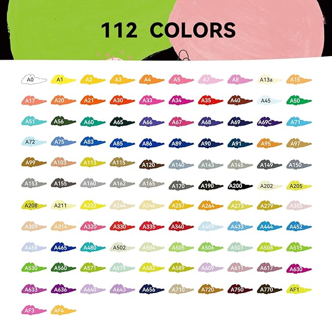 Arrtx Paint Markers Paint Pens, 112 Colors Acrylic Paint Pens Dual-Tip for Rock Painting, Ceramic, Wood, Plastic, Scrapbooking, Brush Lettering, Card Making, DIY Crafts (Fine Tip and Brush Tip)