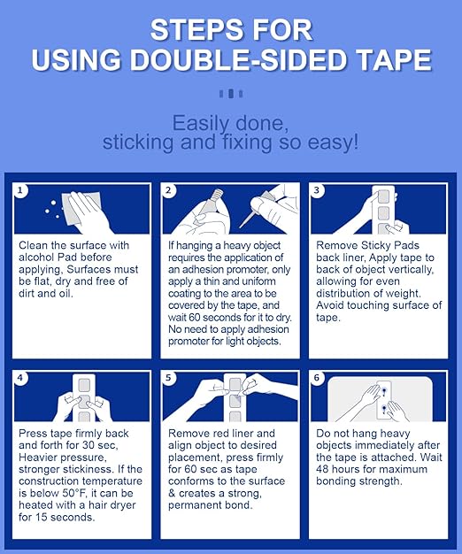 Double Sided Sticky Pads,Made of 3M VHB,Strong Adhesive Tape Squares Heavy Duty Waterproof Heat Resistant, Extreme Mounting Foam Tape,Car Home Outdoor Use, 12 Pcs 2.36x2.36 Inch