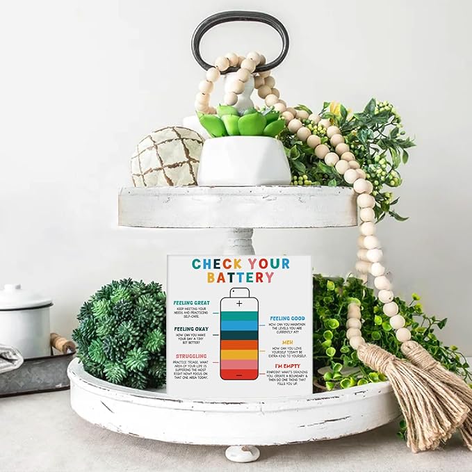 Mental Health Therapist Gifts, Counseling Therapy Office Must Have, Calming Reading Corner Wood Sign Decor for Desk Shelf