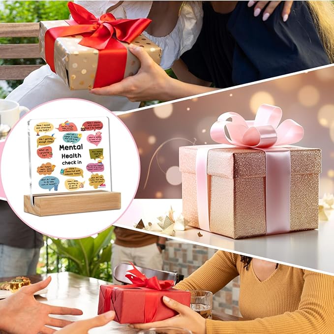 Therapy Office Decor Acrylic Sign, Mental Health Gifts for Women Psychologist Counselor, Acrylic Plaque Psychology Decoration, Shelf Cubicle Decor for Counseling Office Therapy Desktop Art Decoration