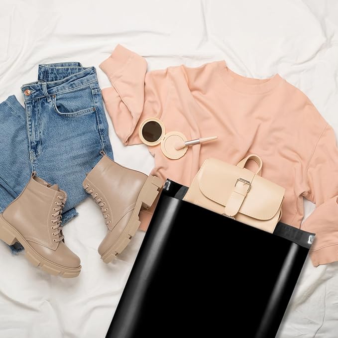 Metronic Large Poly Mailers 17.7x22” 25 Pack,Bulk Shipping Bags for Clothes,Strong Self Adhesive Shipping Envelopes for Small Business,Waterproof Mailing Envelopes for Packaging Black