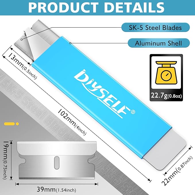DIYSELF Box Cutters, 12 Pack Box Cutter Retractable, Box Cutters Knife with Single Edge Razor Blade, Utility Knife All Metal Shell, Letter Opener for Packages, Boxes, and Paper