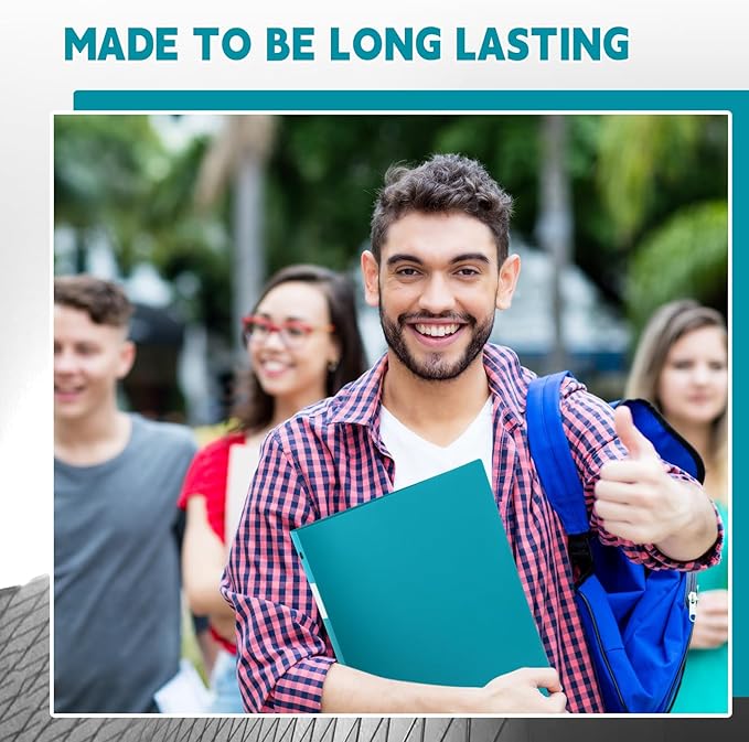 Henoyso 36 Pcs 3 Ring Binder 1/2'' Round Fits Letter Size 8. 5'' x 11'' Paper Plastic Flexible Binder Holds 100 Sheets with 1 Pockets Versatile Organizer for Office Home School (Turquoise)