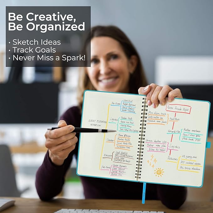 IN-LUXPRO Planner 2026 Daily Weekly and Monthly,11.5"x8.5",12 Months Spiral Bound Calendar Agenda with Self-adhesive Pen Holder,2026 Appointment Book with Vegan Leather Soft Cover,Light Blue