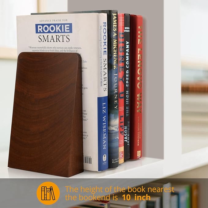 Wood Handmade Book Ends to Hold Books Large Heavy Duty Bookends for Shelves Decorative Book End for Heavy Books