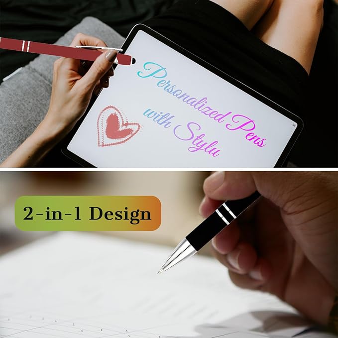 Personalized Pens with Name Logo or Message, Up to 1200 pcs Bulk Custom Metal Ballpoint Pen with Black Ink Customized Gift for Business, Graduation and Promotions (Green)