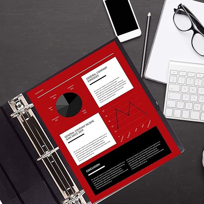 12 Pack of 2.5 Inch 3 Ring Binder with Locking Angle D Rings, Professional Heavy Duty Large Storage Binder with Pockets, Fits 8.5 x 11 Inch Sheets, Non-Stick Clear View Cover, Customizable, Black