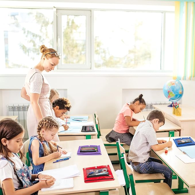 40 Pcs Colorful Pencil Binder Pouch with Zipper, 3 Ring Binder Pencil Case for Classroom Supplies