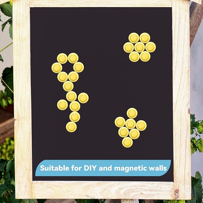 ZDZBLX Fridge Magnets, 28 Pack Strong Magnets for Refrigerator, Whiteboard, Locker, Classroom, Office (Yellow)