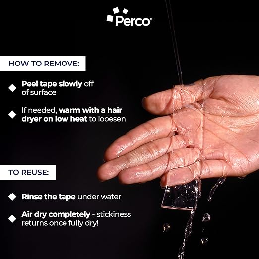 Nano Double Sided Mounting Tape Roll, Clear Tape, 1"x120" (10 ft) – Strong Reusable Adhesive for Wall, Shelves, Picture Hanging, Posters, Décor, Crafts, DIY Projects, Custom Lengths