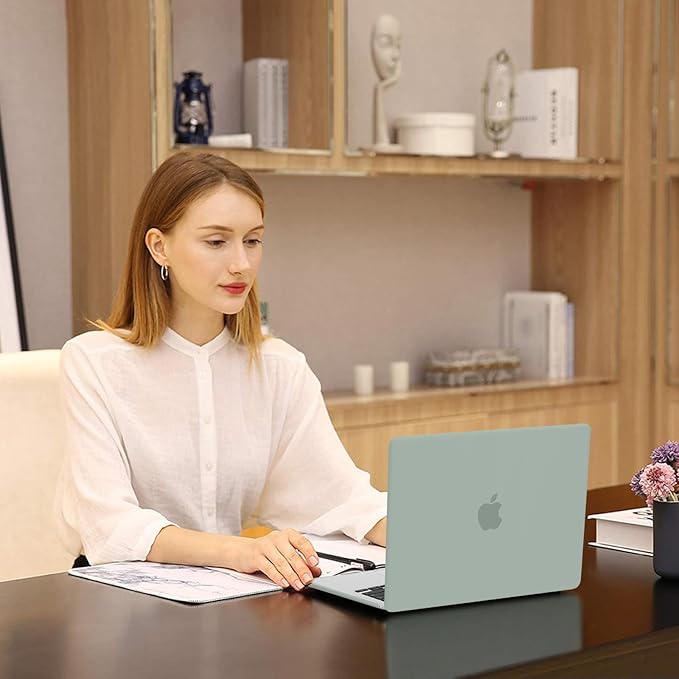 MOSISO Compatible with MacBook Air 13 inch Case 2025 2024 2023 2022 M4 A3240 M3 A3113 M2 A2681, Plastic Hard Shell&Keyboard Cover&Screen Film&Type C for MacBook Air 13.6 inch Case, Antique Green