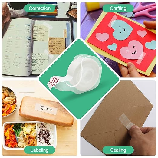 Bulk Tape clear, Invisible Tape, Matte Finish, Writable, 3/4 in x 650 in, 60 Rolls with Dispensers, Transparent Tape, Ideal for Christmas Wrapping Paper, Gift Wrap, School Supplies & Office Use