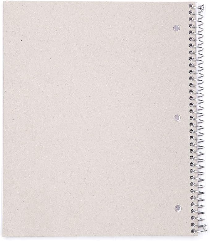 Mintra Office Durable Spiral Notebooks, 1 Subject, (Green, Wide Ruled 12pk), 100 Sheets, Poly Pocket, Moisture Resistant Cover, School, Office, Business, Professional