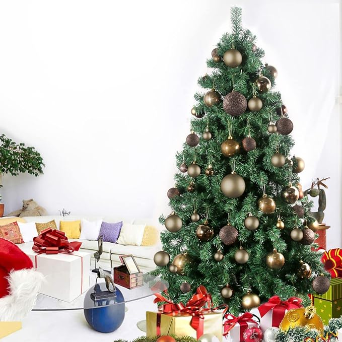 Vintage Copper 3.2" Large Christmas Balls - Christmas Tree Decoration Ornaments Shatterproof Hanging Balls for Birthday Halloween Holiday Wedding Decorations Set of 10pcs